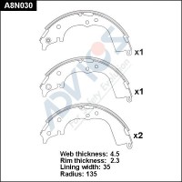 A8N030 ADVICS Комплект гальмівних колодок