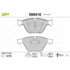 598410 VALEO КомплеК т гальмівних колодок, дискове гальмо