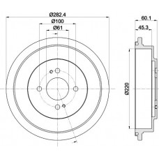 8DT 355 302-391 HELLA PAGID Гальмівний барабан