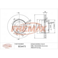 BD-6475 FREMAX Гальмівний диск