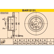 BAR12131 BARUM Гальмівний диск
