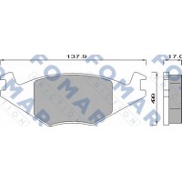 FO 436881 FOMAR Friction Комплект гальмівних колодок дисковий гальм