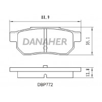 DBP772 DANAHER Комплект гальмівних колодок дисковий гальм