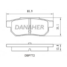 DBP772 DANAHER Комплект гальмівних колодок дисковий гальм