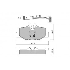 BPMB-2005 AISIN Комплект гальмівних колодок дисковий гальм