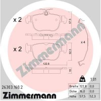 26303.160.2 ZIMMERMANN Комплект гальмівних колодок дисковий гальм