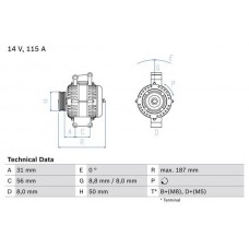 0 986 043 660 BOSCH Генератор