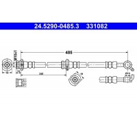 24.5290-0485.3 ATE Гальмівний шланг