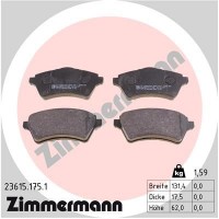 23615.175.1 ZIMMERMANN КомплеК т гальмівних колодок, дискове гальмо
