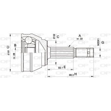 CVJ5025.10 OPEN PARTS Шарнирный комплект, Привідний вал