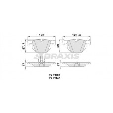 AA0388 BRAXIS Комплект гальмівних колодок дисковий гальм