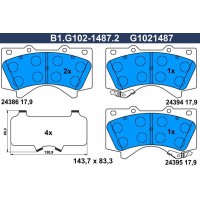 B1.G102-1487.2 GALFER Комплект гальмівних колодок дисковий гальм