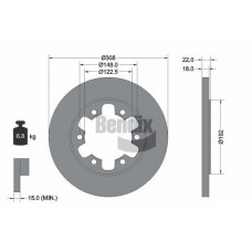 BDS1758 BENDIX Braking Гальмівний диск