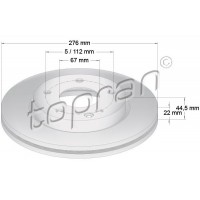401 401 TOPRAN Гальмівний диск