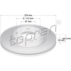 401 401 TOPRAN Гальмівний диск