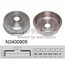 N3400905 NIPPARTS Гальмівний барабан