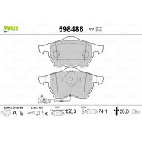598486 VALEO Комплект гальмівних колодок дисковий гальм