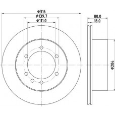 8DD 355 110-831 HELLA Гальмівний диск