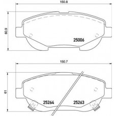 P 83 148 BREMBO Комплект гальмівних колодок дисковий гальм