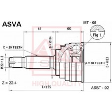MT-09 ASVA Шарнирный комплект, Привідний вал