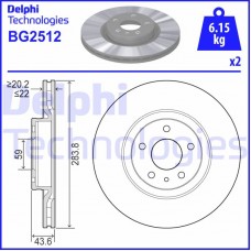BG2512 DELPHI Гальмівний диск