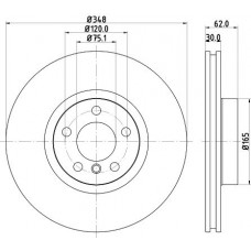 8DD 355 117-741 HELLA Гальмівний диск