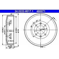 24.0222-8017.1 ATE Гальмівний барабан