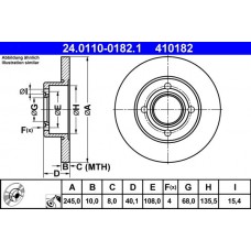 24.0110-0182.1 ATE Гальмівний диск