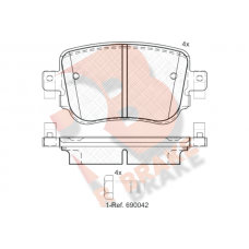RB2152 R BRAKE Комплект гальмівних колодок дисковий гальм