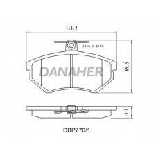 DBP770/1 DANAHER Комплект гальмівних колодок дисковий гальм