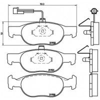 P 23 057 BREMBO Комплект гальмівних колодок дисковий гальм