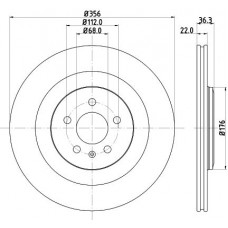 8DD 355 125-551 HELLA Гальмівний диск