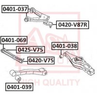 0420-V87R ASVA Шарнір незалежної підвіски поворотного важеля