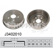 J3402010 NIPPARTS Гальмівний барабан