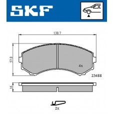 VKBP 80252 A SKF Комплект гальмівних колодок дисковий гальм