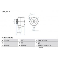 0 986 039 090 BOSCH Генератор
