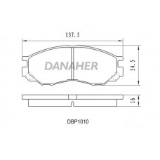 DBP1010 DANAHER Комплект гальмівних колодок дисковий гальм