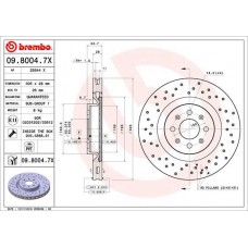 09.8004.7X BREMBO Гальмівний диск