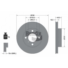 BDS1941 BENDIX Braking Гальмівний диск