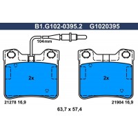 B1.G102-0395.2 GALFER Комплект гальмівних колодок дисковий гальм