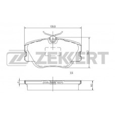 BS-1148 ZEKKERT Комплект гальмівних колодок дисковий гальм