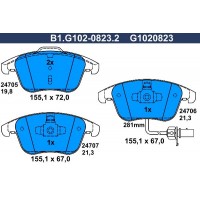 B1.G102-0823.2 GALFER КомплеК т гальмівних колодок, дискове гальмо