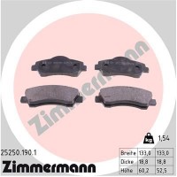 25250.190.1 ZIMMERMANN Комплект гальмівних колодок дисковий гальм