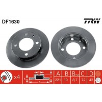 DF1630 TRW Гальмівний диск