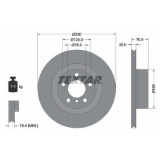 92256303 TEXTAR Гальмівний диск