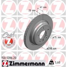 150.1286.20 ZIMMERMANN Гальмівний диск
