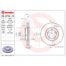 09.6742.10 BREMBO Гальмівний диск