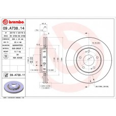 09.A738.11 BREMBO Гальмівний диск