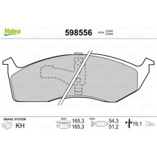598556 VALEO Комплект гальмівних колодок дисковий гальм