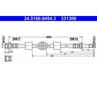24.5166-0454.3 ATE Гальмівний шланг
